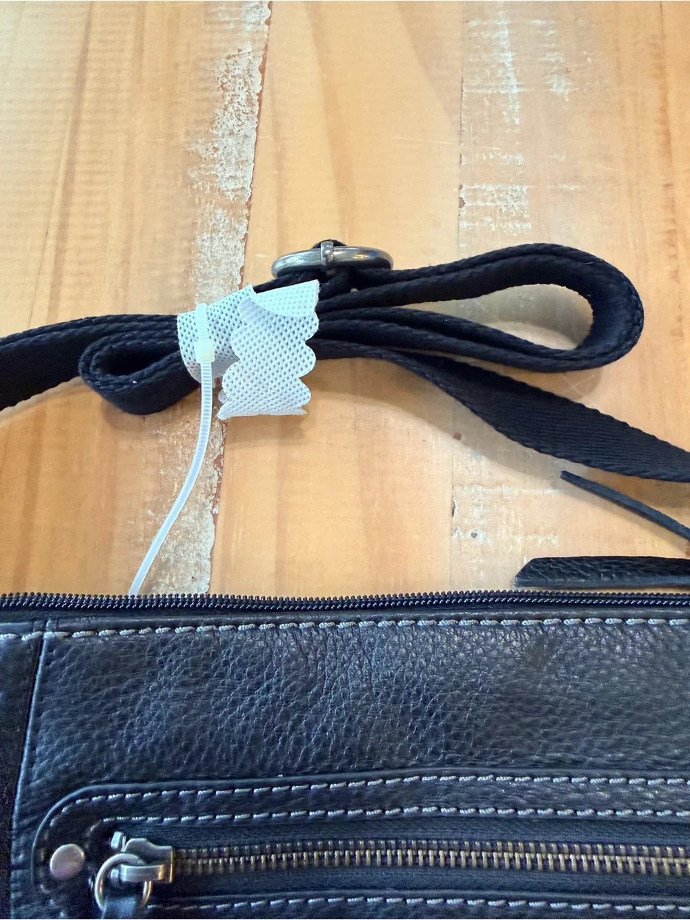 NEW The Sak Black Leather Crossbody Pocket Bag NWT
